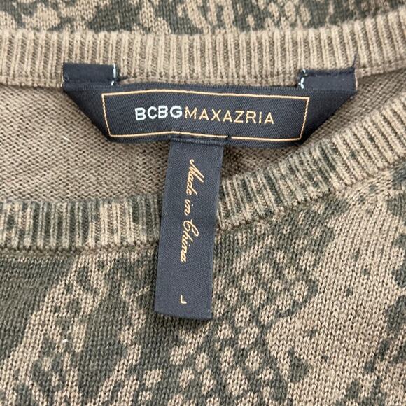 BCBG Womens Size Large Knit Tunic Top Reptile Print Oversized Cotton Modal Blend - Picture 11 of 16